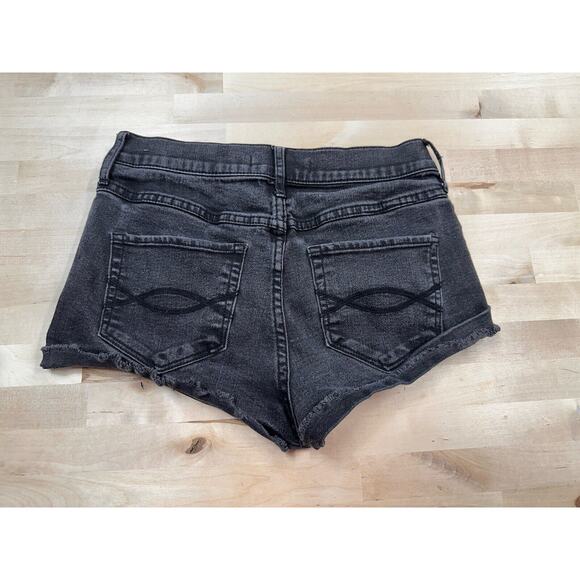 Abercrombie And Fitch Cut Off Black Distressed Shorty Shorts Size 27/4 - Picture 4 of 7